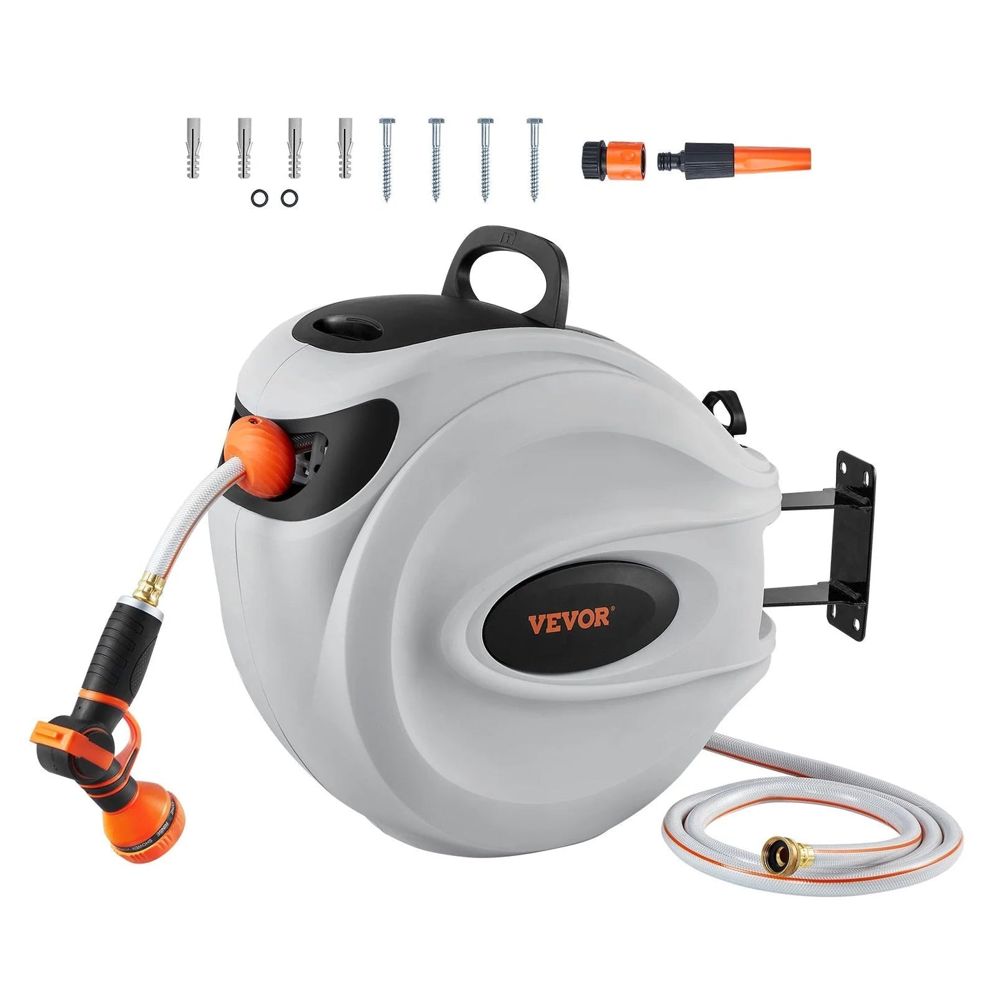 180 Degree Swivel Telescopic Hose Reel (Wall Mount) - 130' x 5/8" Capacity