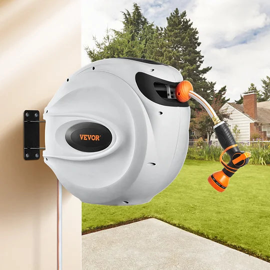 180 Degree Swivel Telescopic Hose Reel (Wall Mount) - 130' x 5/8" Capacity