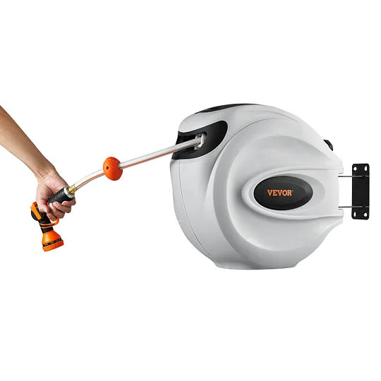 180 Degree Swivel Telescopic Hose Reel (Wall Mount) - 130' x 5/8" Capacity
