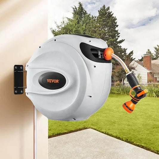 180 Degree Swivel Telescopic Hose Reel (Wall Mount) - 130' x 5/8" Capacity