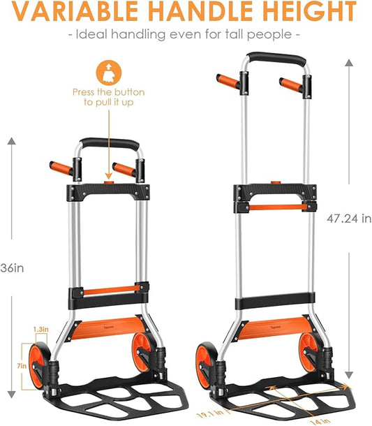 Collapsible Utility Trolley with 360° Rotating Wheels